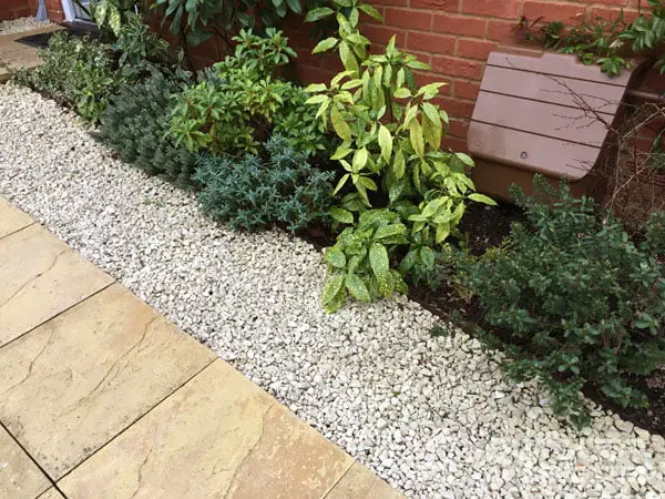  Cotswold chippings border with shrubs