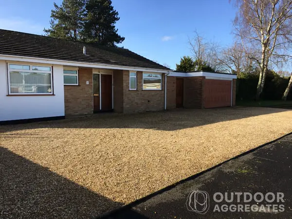  Golden crushed stone driveway